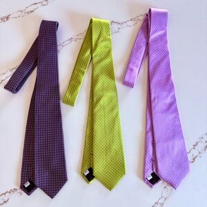 Lot of 3 Valentino NOS Men’s Silk Ties - Mixed Patterns